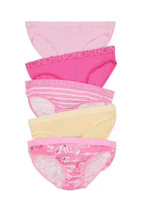 Bonds Girls Bikini 5 Pack - Felicity Flamingo