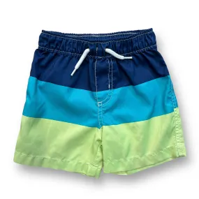 Boys Carter's Size 18 Months Blue & Green Striped Swim Trunks