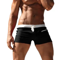 Fashionale Sexy Male Low Rise Nylon Swim Trunks