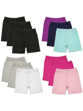 Girls Multi Color Bike Dance Yoga 12 Piece Pack Shorts 2T-8