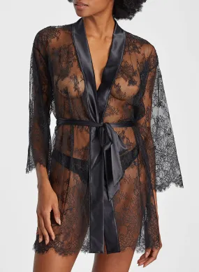 Histoire D'Un Soi Black Lace Kimono