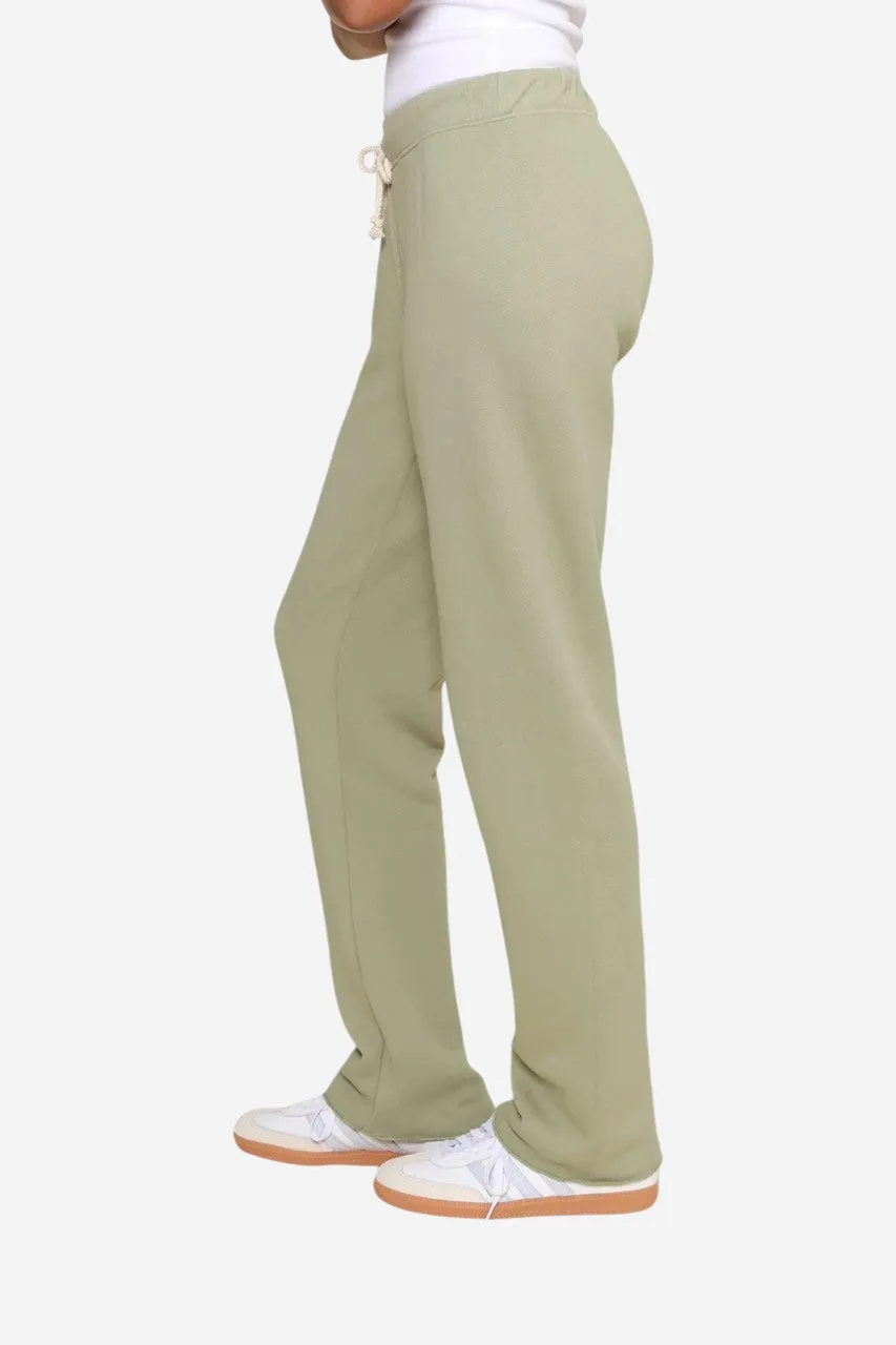 Perfect White Tee Collins Straight Leg Sweatpants in Oil Green